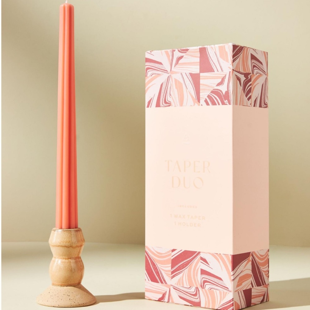 Anthropologie Pink Brass Taper Duo